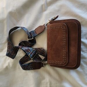 New Brown Saddlebag  Crossbody Purse